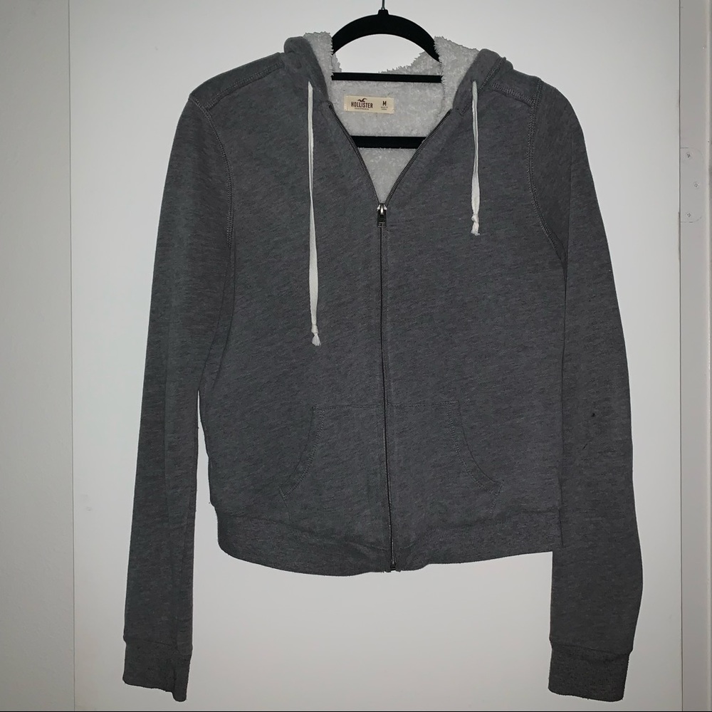 Hollister zip up grey jacket. Size M.